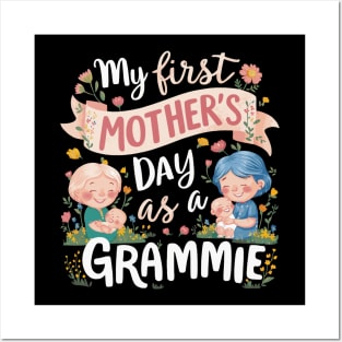 Womens Funny Mothers Day 2024 My first Mother's day as a grammie Posters and Art